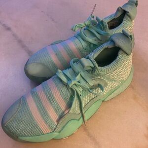 Trae Young Adidas Teal Sneakers with White Accents